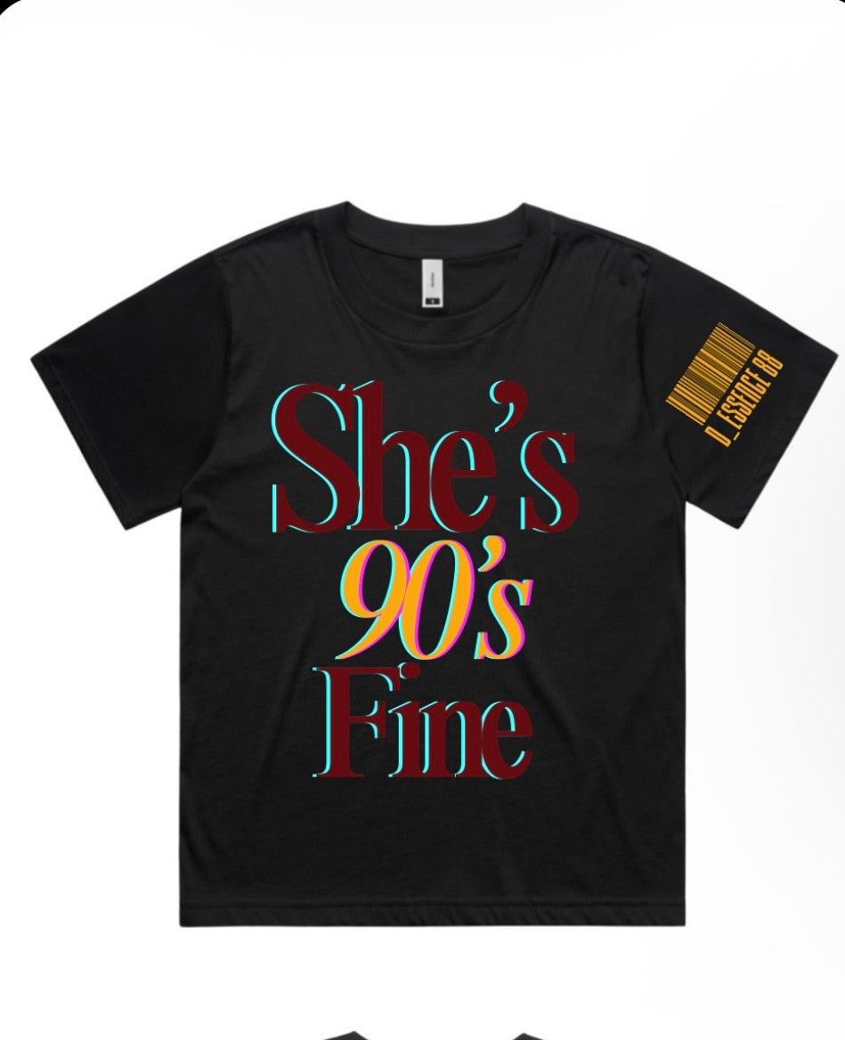 SHE'S 90's FINE  Crop TEE