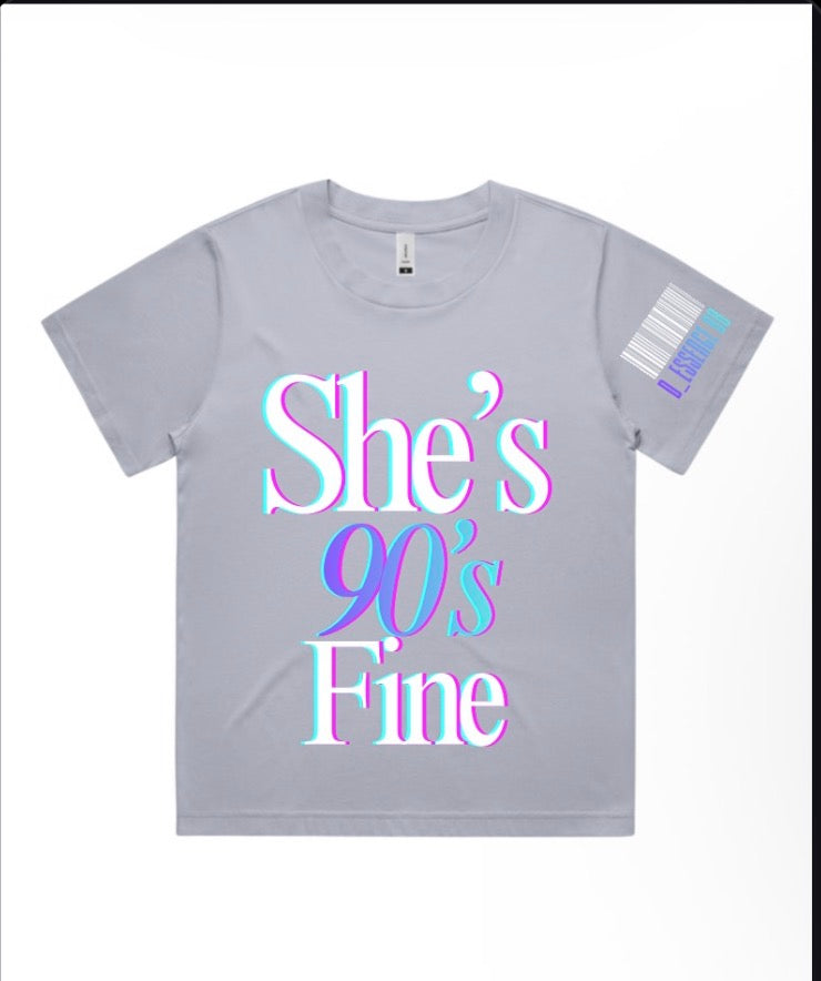 SHE'S 90's FINE  Crop TEE