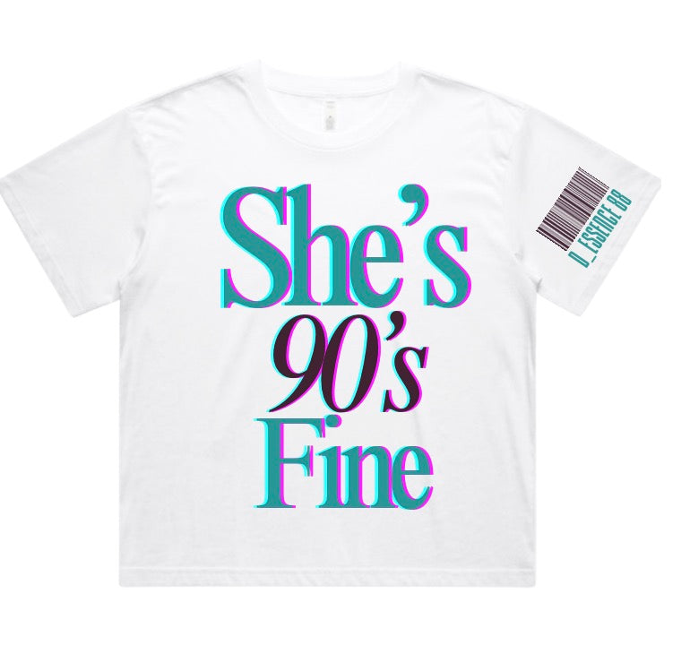 SHE'S 90's FINE  Crop TEE